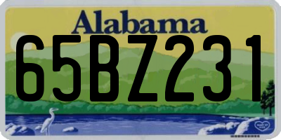AL license plate 65BZ231
