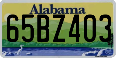AL license plate 65BZ403