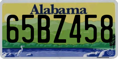 AL license plate 65BZ458