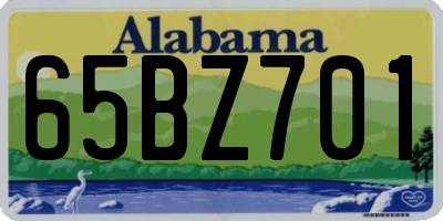 AL license plate 65BZ701