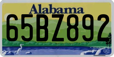 AL license plate 65BZ892