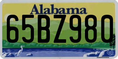 AL license plate 65BZ980
