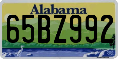 AL license plate 65BZ992