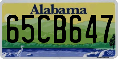AL license plate 65CB647