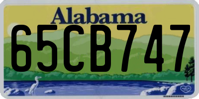 AL license plate 65CB747