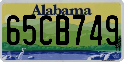 AL license plate 65CB749