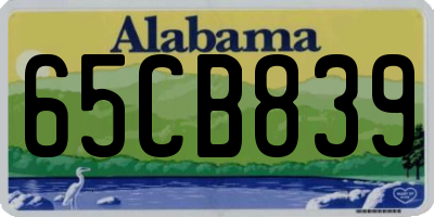 AL license plate 65CB839