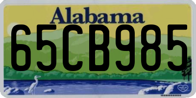 AL license plate 65CB985
