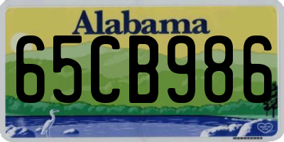 AL license plate 65CB986