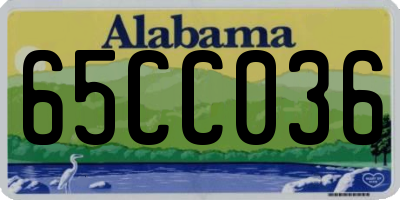 AL license plate 65CC036