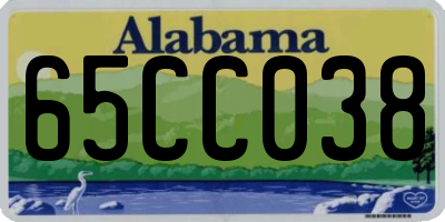 AL license plate 65CC038