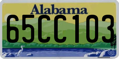 AL license plate 65CC103