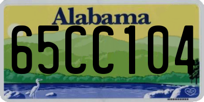 AL license plate 65CC104