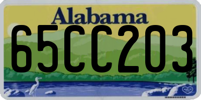 AL license plate 65CC203