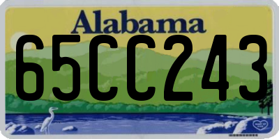 AL license plate 65CC243