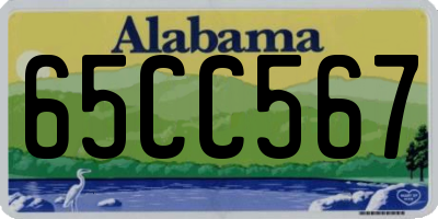 AL license plate 65CC567