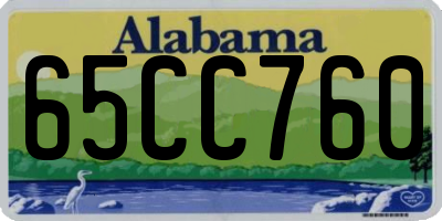 AL license plate 65CC760