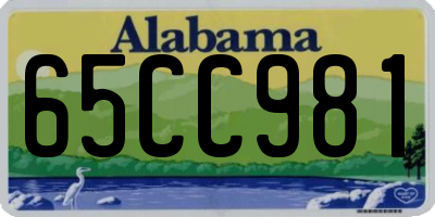 AL license plate 65CC981