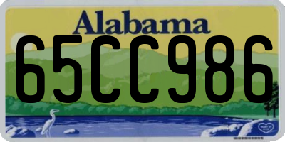 AL license plate 65CC986