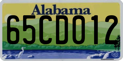 AL license plate 65CD012