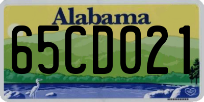 AL license plate 65CD021
