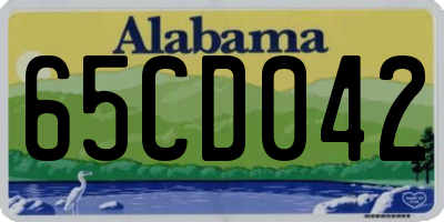 AL license plate 65CD042