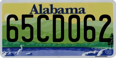 AL license plate 65CD062