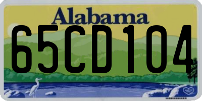AL license plate 65CD104