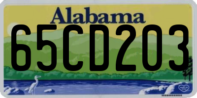 AL license plate 65CD203