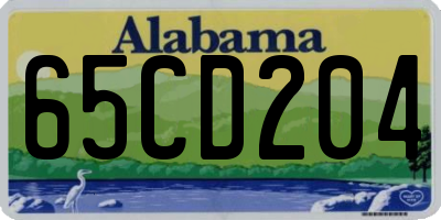 AL license plate 65CD204