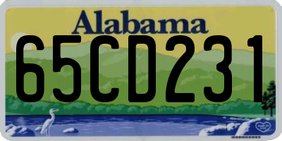 AL license plate 65CD231