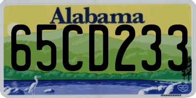 AL license plate 65CD233