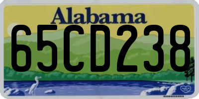AL license plate 65CD238