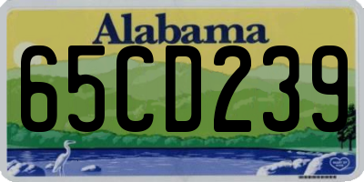 AL license plate 65CD239
