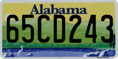 AL license plate 65CD243