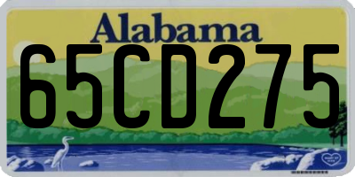 AL license plate 65CD275