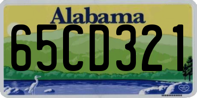 AL license plate 65CD321