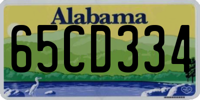 AL license plate 65CD334