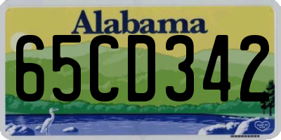 AL license plate 65CD342