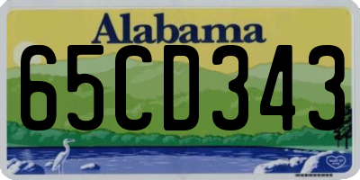 AL license plate 65CD343