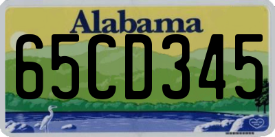 AL license plate 65CD345