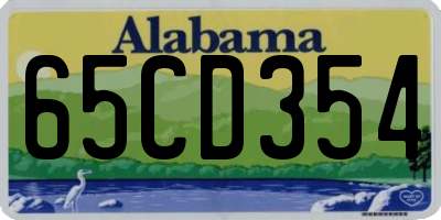AL license plate 65CD354