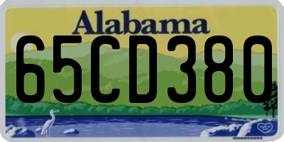 AL license plate 65CD380