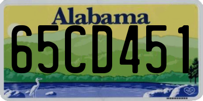 AL license plate 65CD451