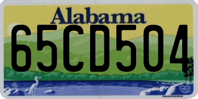 AL license plate 65CD504
