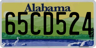 AL license plate 65CD524