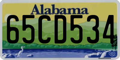 AL license plate 65CD534