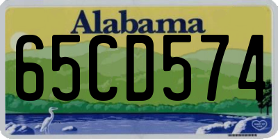 AL license plate 65CD574