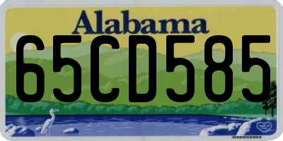 AL license plate 65CD585
