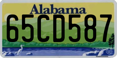 AL license plate 65CD587